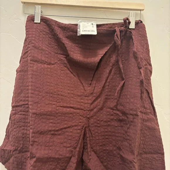 Free People Pucker Check Wrap Shorts NWOT * - Picture 5 of 7
